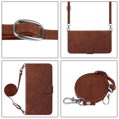 For iPhone 16 Pro Max Crossbody 3D Embossed Flip Leather Phone Case(Brown) - iPhone 16 Pro Max Cases by PMC Jewellery | Online Shopping South Africa | PMC Jewellery | Buy Now Pay Later Mobicred