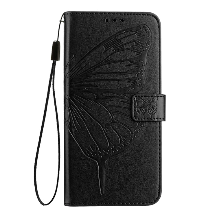 For iPhone SE 2024 Embossed Butterfly Leather Phone Case(Black) - More iPhone Cases by PMC Jewellery | Online Shopping South Africa | PMC Jewellery | Buy Now Pay Later Mobicred