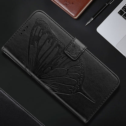 For iPhone SE 2024 Embossed Butterfly Leather Phone Case(Black) - More iPhone Cases by PMC Jewellery | Online Shopping South Africa | PMC Jewellery | Buy Now Pay Later Mobicred