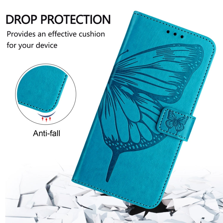 For iPhone SE 2024 Embossed Butterfly Leather Phone Case(Blue) - More iPhone Cases by PMC Jewellery | Online Shopping South Africa | PMC Jewellery | Buy Now Pay Later Mobicred