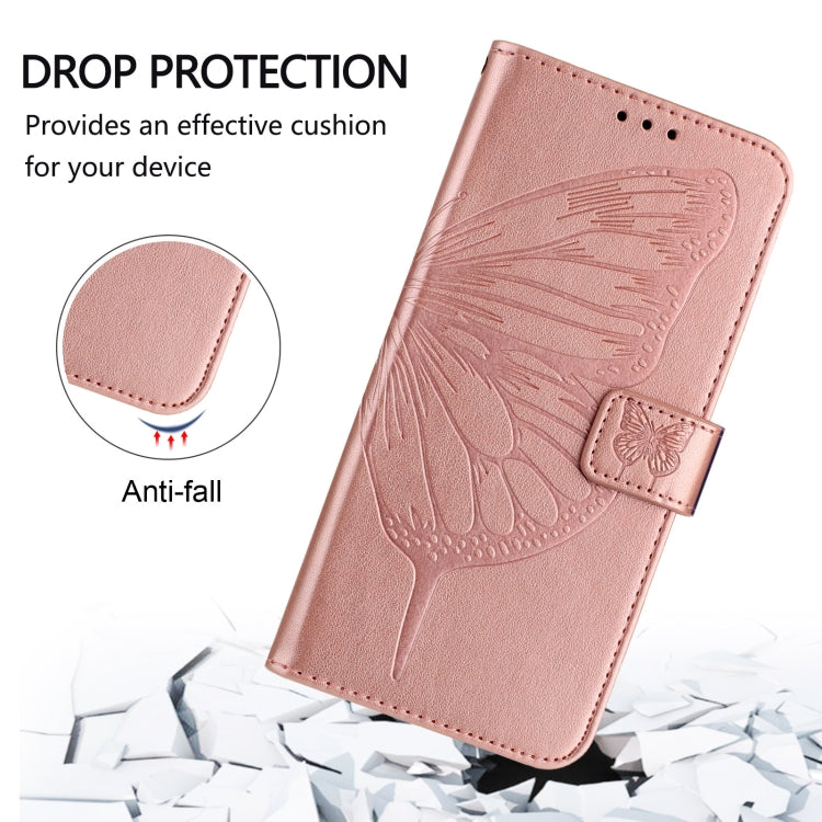 For iPhone SE 2024 Embossed Butterfly Leather Phone Case(Rose Gold) - More iPhone Cases by PMC Jewellery | Online Shopping South Africa | PMC Jewellery | Buy Now Pay Later Mobicred