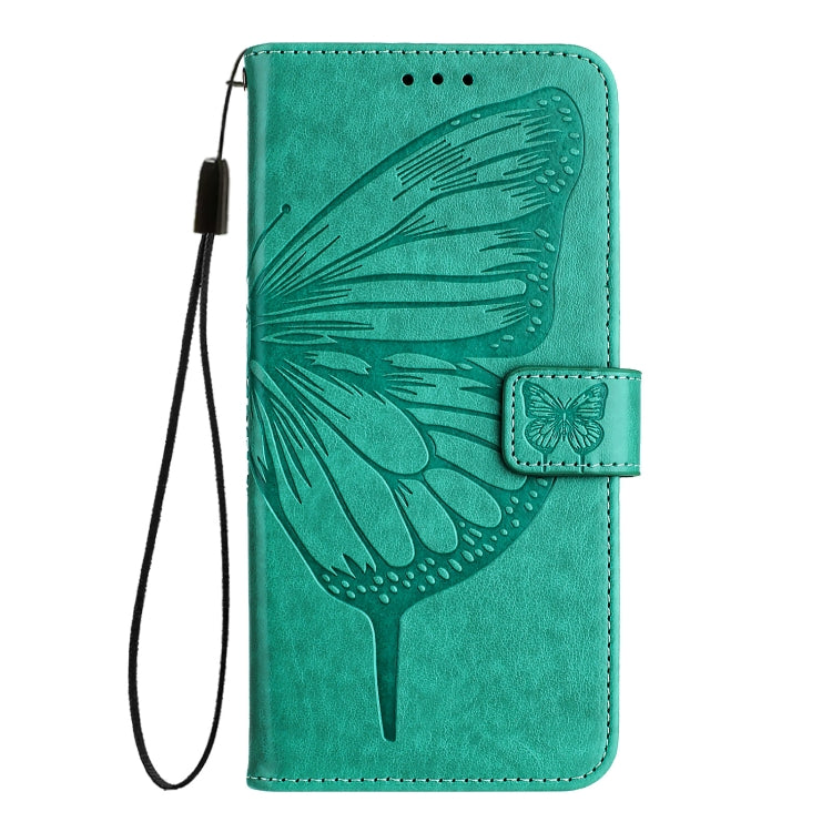 For iPhone 16e Embossed Butterfly Leather Phone Case(Green) - iPhone 16e Cases by PMC TechLife | Online Shopping South Africa | PMC TechLife | Buy Now Pay Later Mobicred