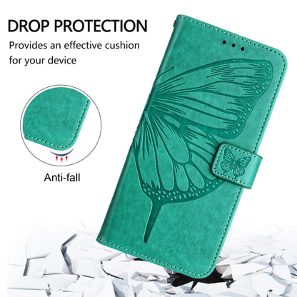 For iPhone SE 2024 Embossed Butterfly Leather Phone Case(Green) - More iPhone Cases by PMC Jewellery | Online Shopping South Africa | PMC Jewellery | Buy Now Pay Later Mobicred