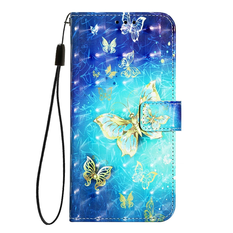 For iPhone SE 2024 3D Painting Horizontal Flip Leather Phone Case(Golden Butterfly) - More iPhone Cases by PMC Jewellery | Online Shopping South Africa | PMC Jewellery | Buy Now Pay Later Mobicred