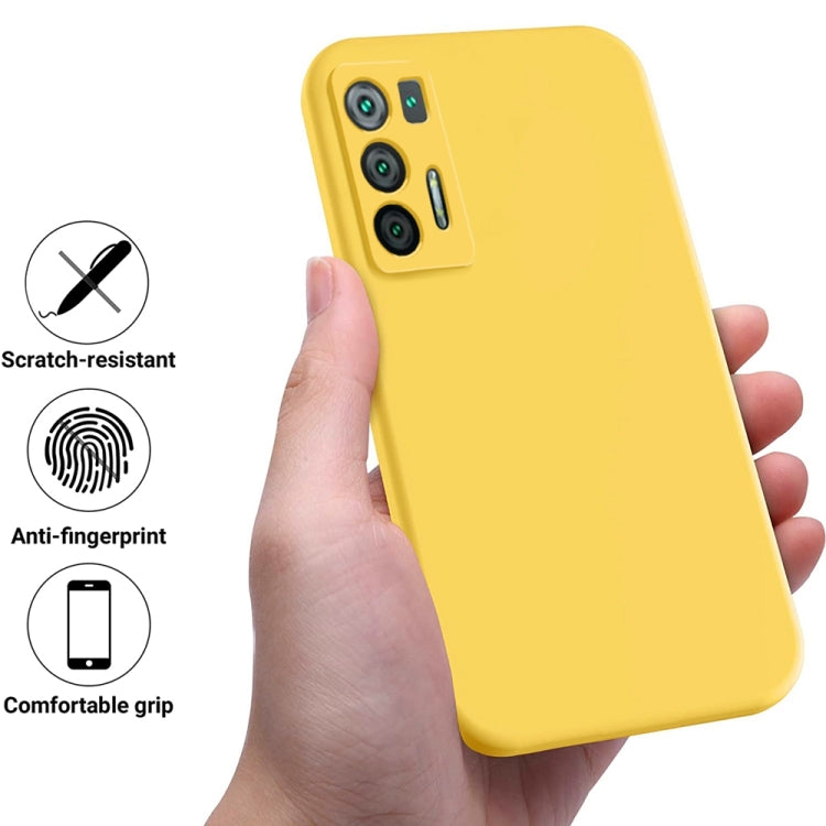 For Hisense Infinity H50S 5G Pure Color Liquid Silicone Shockproof Phone Case(Yellow) - More Brand by PMC Jewellery | Online Shopping South Africa | PMC Jewellery