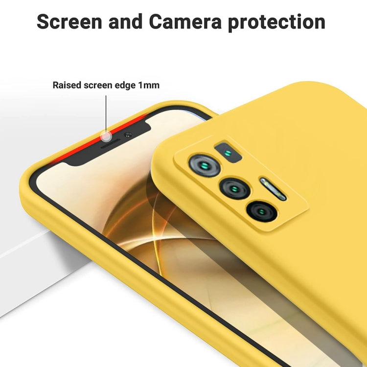 For Hisense Infinity H50S 5G Pure Color Liquid Silicone Shockproof Phone Case(Yellow) - More Brand by PMC Jewellery | Online Shopping South Africa | PMC Jewellery