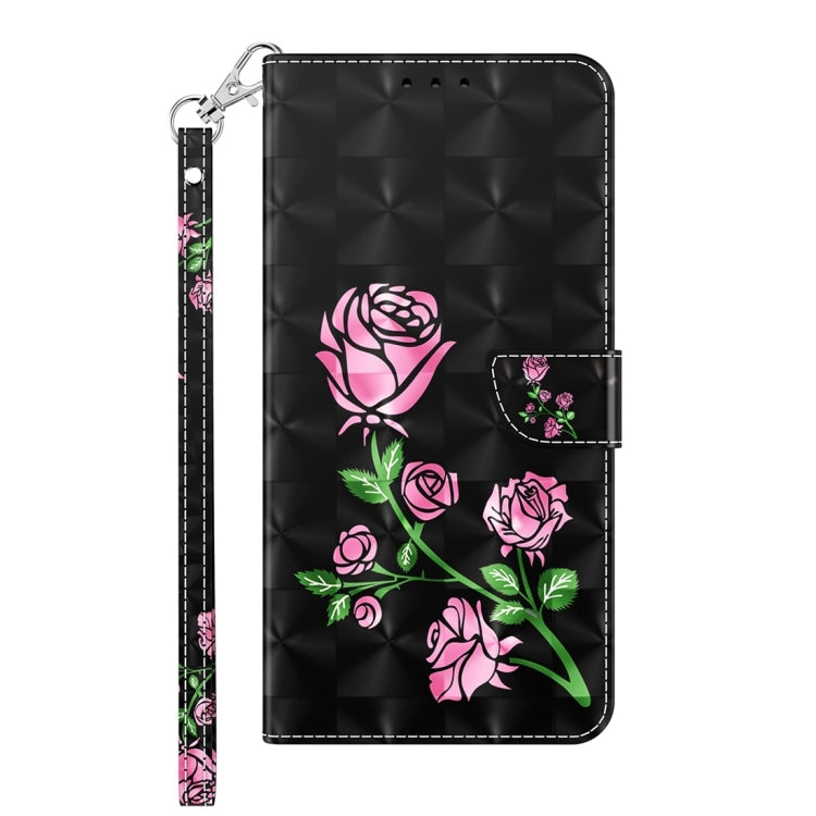 For Google Pixel 9 3D Painted Pattern Leather Phone Case(Rose) - Google Cases by PMC Jewellery | Online Shopping South Africa | PMC Jewellery | Buy Now Pay Later Mobicred