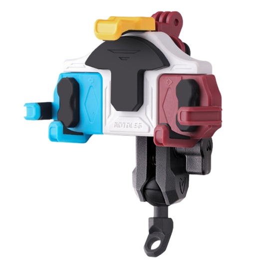 MOTOSLG Crab Motorcycle Phone Clamp Bracket L-Type Rear Mirror Mount(Blue White Red) - Holder by MOTOLSG | Online Shopping South Africa | PMC Jewellery | Buy Now Pay Later Mobicred