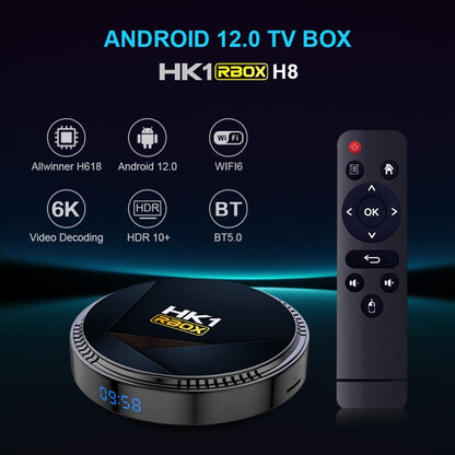 HK1RBOX H8-H618 Android 12.0 Allwinner H618 Quad Core Smart TV Box, Memory:2GB+16GB(US Plug) - Allwinner H6 by PMC Jewellery | Online Shopping South Africa | PMC Jewellery | Buy Now Pay Later Mobicred