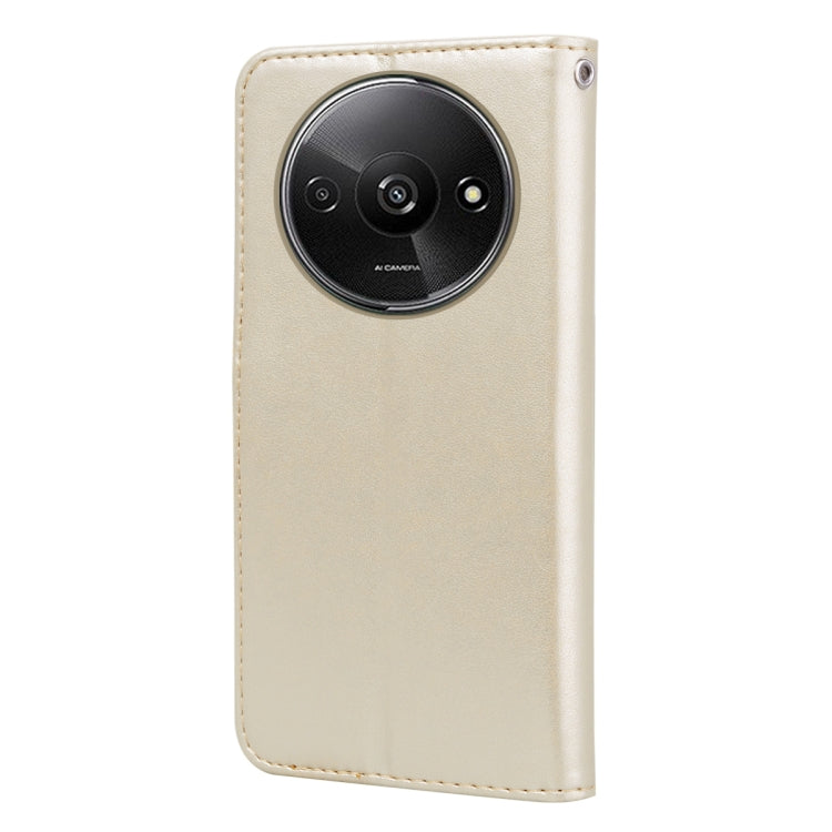 For Xiaomi Redmi A3 Rose Embossed Flip PU Leather Phone Case(Gold) - Xiaomi Cases by PMC Jewellery | Online Shopping South Africa | PMC Jewellery | Buy Now Pay Later Mobicred