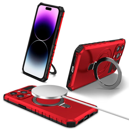 For iPhone 14 Pro MagSafe Magnetic Holder Phone Case(Red) - iPhone 14 Pro Cases by PMC Jewellery | Online Shopping South Africa | PMC Jewellery