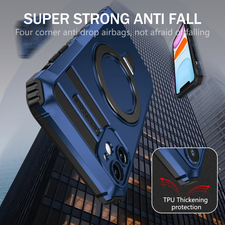 For iPhone 11 MagSafe Magnetic Holder Phone Case(Blue) - iPhone 11 Cases by PMC TechLife | Online Shopping South Africa | PMC TechLife