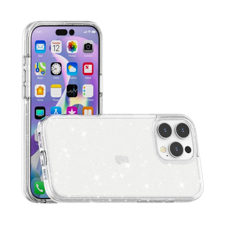 For iPhone 16 Pro Shockproof Terminator Glitter Powder Phone Case(White) - iPhone 16 Pro Cases by PMC Jewellery | Online Shopping South Africa | PMC Jewellery | Buy Now Pay Later Mobicred