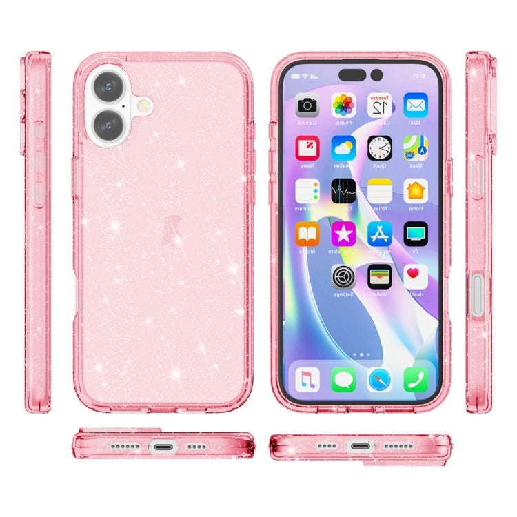 For iPhone 16 Plus Shockproof Terminator Glitter Powder Phone Case(Pink) - iPhone 16 Plus Cases by PMC Jewellery | Online Shopping South Africa | PMC Jewellery | Buy Now Pay Later Mobicred