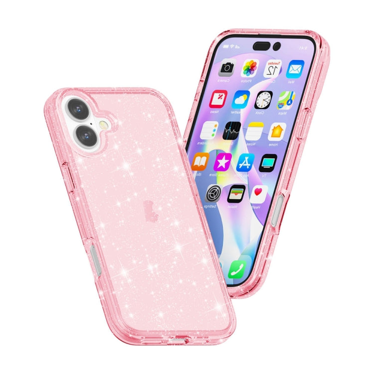 For iPhone 16 Plus Shockproof Terminator Glitter Powder Phone Case(Pink) - iPhone 16 Plus Cases by PMC Jewellery | Online Shopping South Africa | PMC Jewellery | Buy Now Pay Later Mobicred