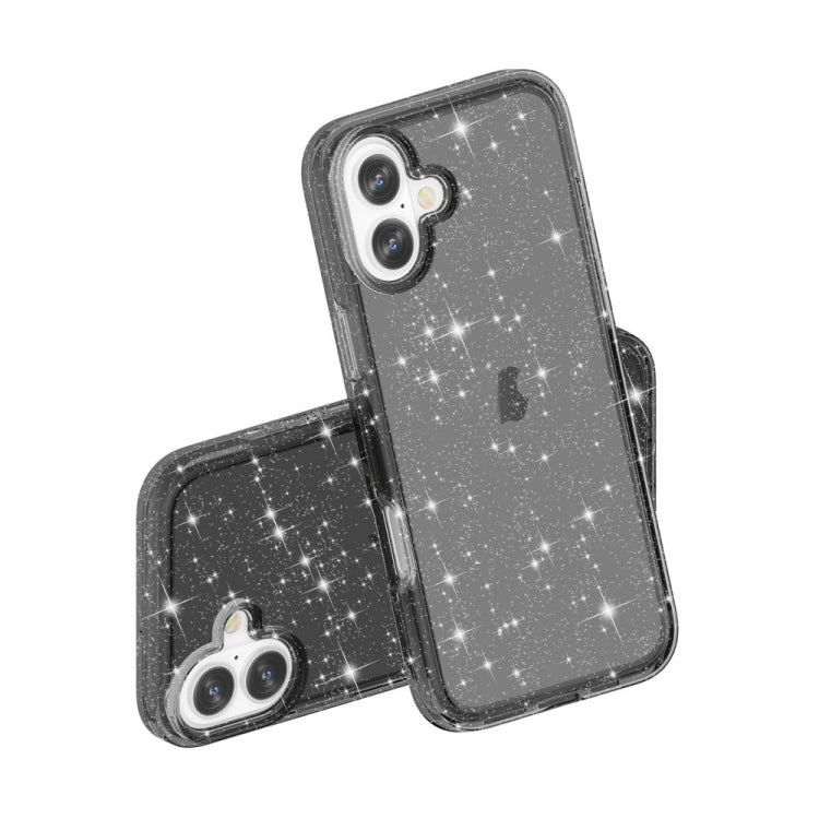 For iPhone 16 Plus Shockproof Terminator Glitter Powder Phone Case(Black) - iPhone 16 Plus Cases by PMC TechLife | Online Shopping South Africa | PMC TechLife | Buy Now Pay Later Mobicred