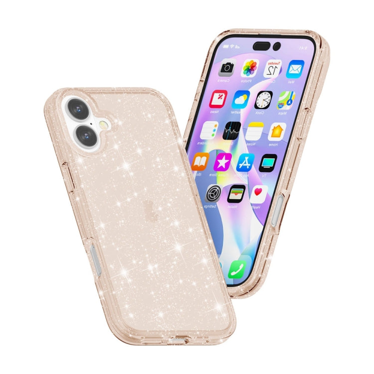 For iPhone 16 Plus Shockproof Terminator Glitter Powder Phone Case(Gold) - free shipping - PMC TechLife - Order now!
