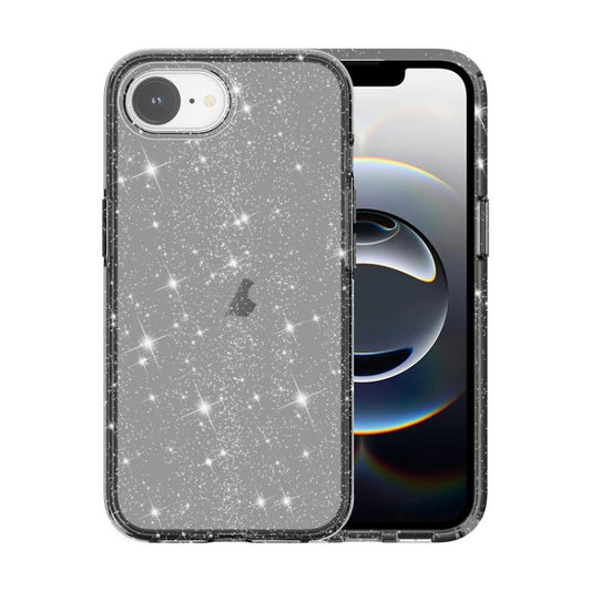 For iPhone 16e Shockproof Terminator Glitter Powder Phone Case(Black) - iPhone 16e Cases by PMC Jewellery | Online Shopping South Africa | PMC Jewellery | Buy Now Pay Later Mobicred