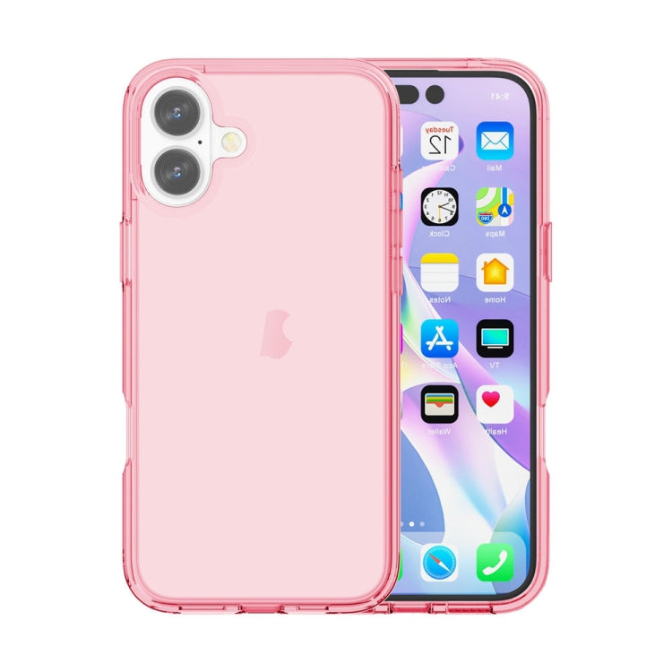 For iPhone 16 Plus Shockproof Terminator Transparent Phone Case(Pink) - iPhone 16 Plus Cases by PMC Jewellery | Online Shopping South Africa | PMC Jewellery | Buy Now Pay Later Mobicred