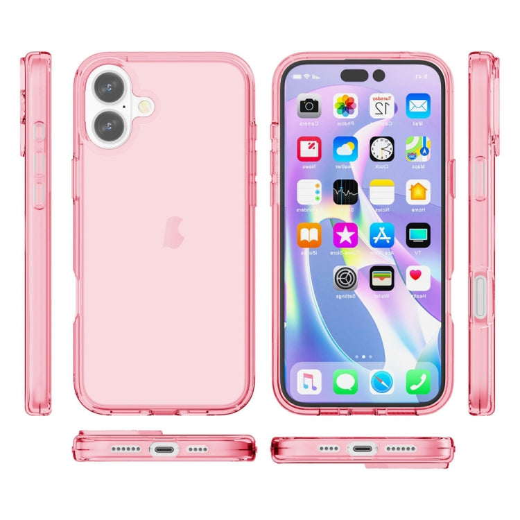 For iPhone 16 Shockproof Terminator Transparent Phone Case(Pink) - iPhone 16 Cases by PMC TechLife | Online Shopping South Africa | PMC TechLife | Buy Now Pay Later Mobicred