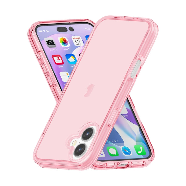 For iPhone 16 Shockproof Terminator Transparent Phone Case(Pink) - iPhone 16 Cases by PMC TechLife | Online Shopping South Africa | PMC TechLife | Buy Now Pay Later Mobicred