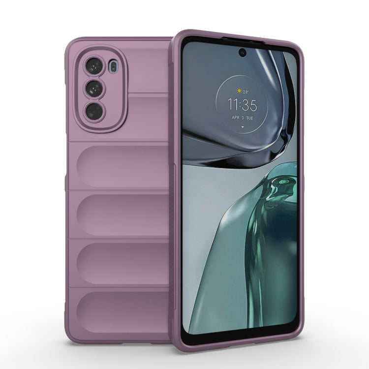 For Motorola Moto G62 5G Magic Shield TPU + Flannel Phone Case(Purple) - Motorola Cases by PMC Jewellery | Online Shopping South Africa | PMC Jewellery | Buy Now Pay Later Mobicred