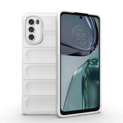 For Motorola Moto G62 5G Magic Shield TPU + Flannel Phone Case(White) - Motorola Cases by PMC Jewellery | Online Shopping South Africa | PMC Jewellery | Buy Now Pay Later Mobicred