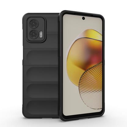 For Motorola Moto G73 5G Magic Shield TPU + Flannel Phone Case(Black) - Motorola Cases by PMC Jewellery | Online Shopping South Africa | PMC Jewellery | Buy Now Pay Later Mobicred