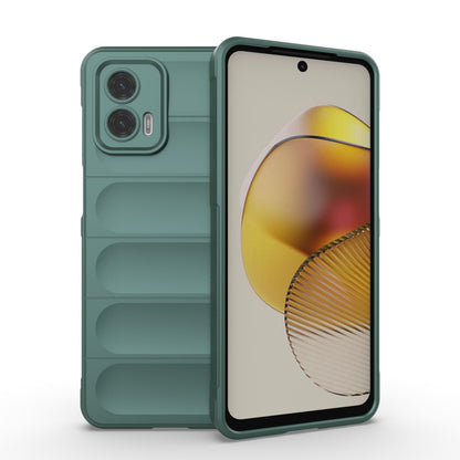 For Motorola Moto G73 5G Magic Shield TPU + Flannel Phone Case(Dark Green) - Motorola Cases by PMC Jewellery | Online Shopping South Africa | PMC Jewellery | Buy Now Pay Later Mobicred