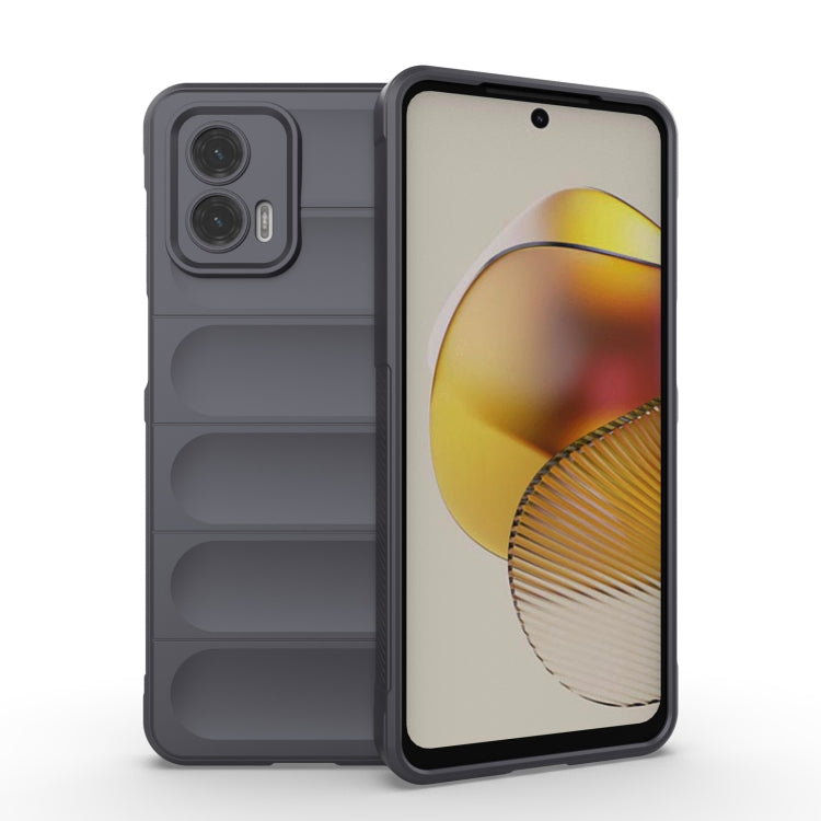 For Motorola Moto G73 5G Magic Shield TPU + Flannel Phone Case(Dark Grey) - Motorola Cases by PMC Jewellery | Online Shopping South Africa | PMC Jewellery | Buy Now Pay Later Mobicred