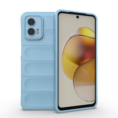 For Motorola Moto G73 5G Magic Shield TPU + Flannel Phone Case(Light Blue) - Motorola Cases by PMC Jewellery | Online Shopping South Africa | PMC Jewellery | Buy Now Pay Later Mobicred