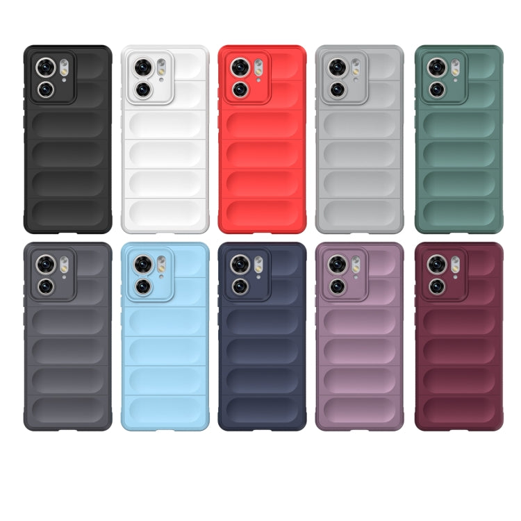For Motorola Edge 40 5G Magic Shield TPU + Flannel Phone Case(Black) - Motorola Cases by PMC TechLife | Online Shopping South Africa | PMC TechLife | Buy Now Pay Later Mobicred
