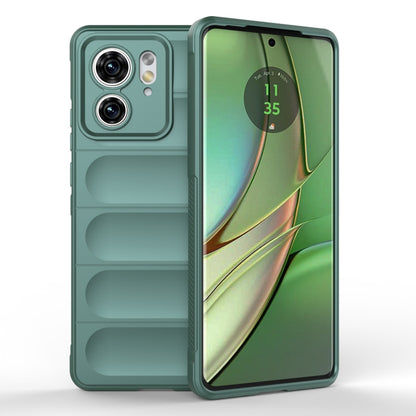 For Motorola Edge 40 5G Magic Shield TPU + Flannel Phone Case(Dark Green) - Motorola Cases by PMC Jewellery | Online Shopping South Africa | PMC Jewellery | Buy Now Pay Later Mobicred