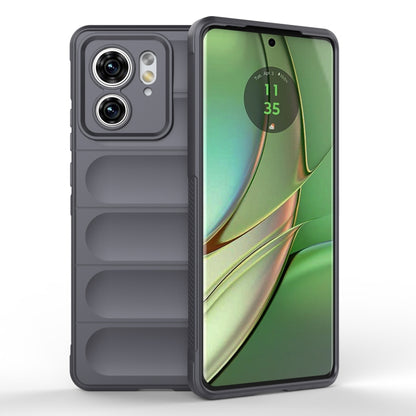 For Motorola Edge 40 5G Magic Shield TPU + Flannel Phone Case(Dark Grey) - Motorola Cases by PMC Jewellery | Online Shopping South Africa | PMC Jewellery | Buy Now Pay Later Mobicred