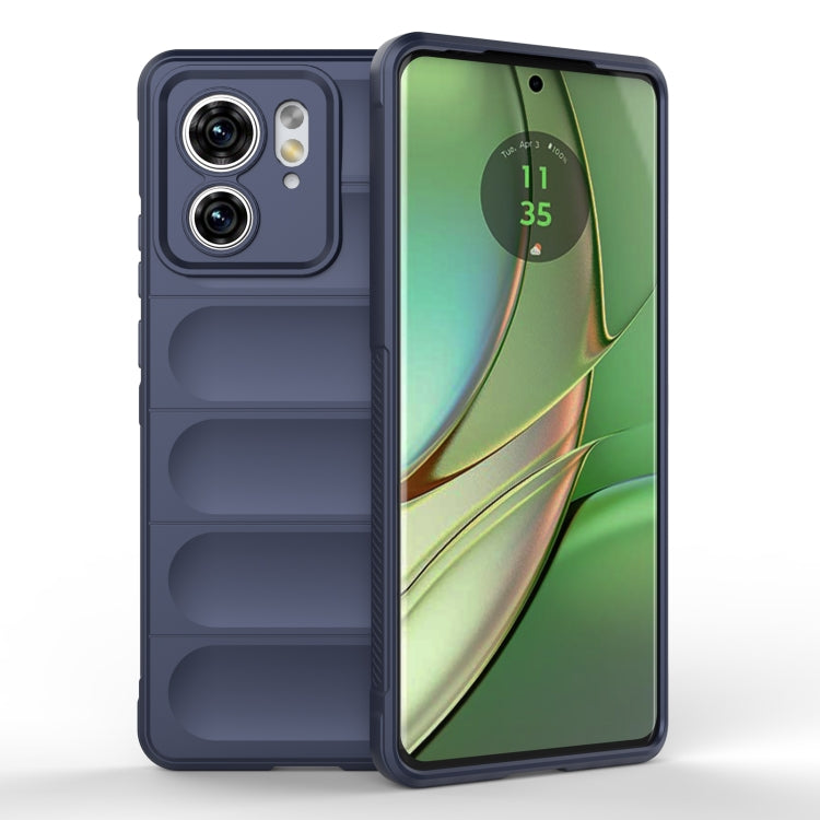 For Motorola Edge 40 5G Magic Shield TPU + Flannel Phone Case(Dark Blue) - Motorola Cases by PMC TechLife | Online Shopping South Africa | PMC TechLife | Buy Now Pay Later Mobicred
