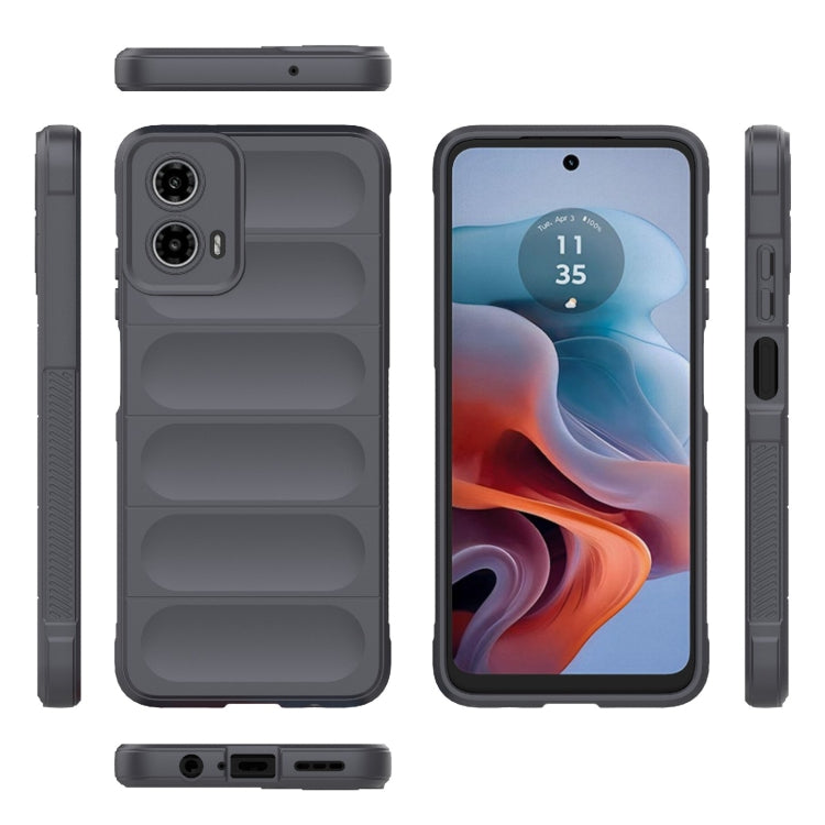 For Motorola Moto G34 5G Magic Shield TPU + Flannel Phone Case(Dark Grey) - Motorola Cases by PMC Jewellery | Online Shopping South Africa | PMC Jewellery | Buy Now Pay Later Mobicred