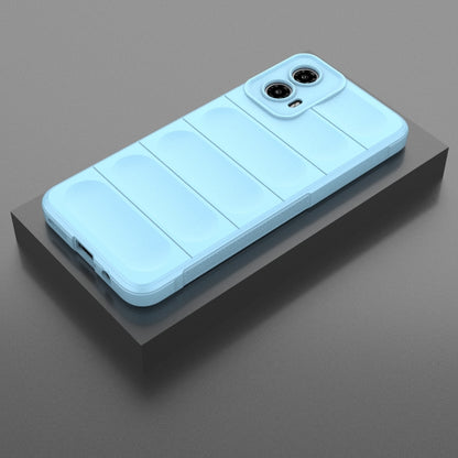 For Motorola Moto G34 5G Magic Shield TPU + Flannel Phone Case(Light Blue) - Motorola Cases by PMC Jewellery | Online Shopping South Africa | PMC Jewellery | Buy Now Pay Later Mobicred