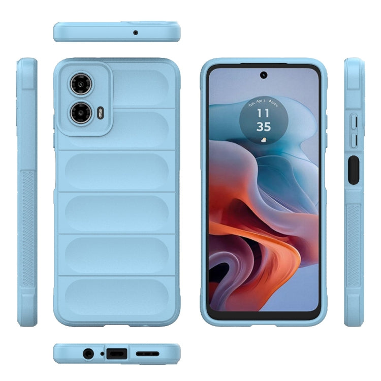 For Motorola Moto G34 5G Magic Shield TPU + Flannel Phone Case(Light Blue) - Motorola Cases by PMC Jewellery | Online Shopping South Africa | PMC Jewellery | Buy Now Pay Later Mobicred