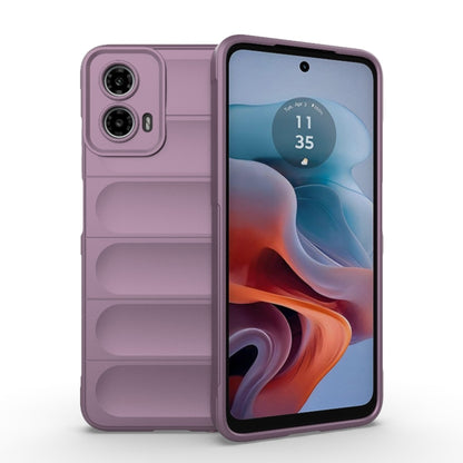 For Motorola Moto G34 5G Magic Shield TPU + Flannel Phone Case(Purple) - Motorola Cases by PMC Jewellery | Online Shopping South Africa | PMC Jewellery | Buy Now Pay Later Mobicred