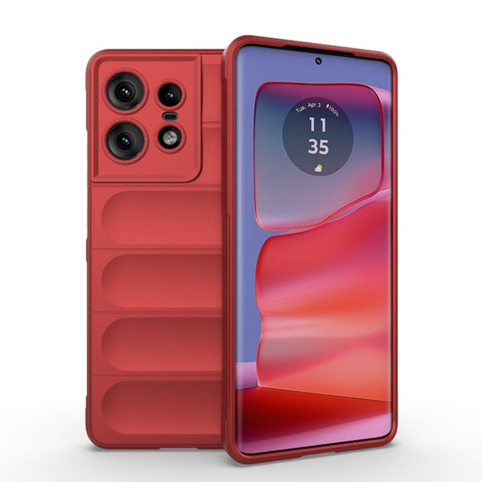 For Motorola Edge 50 Pro 5G Global Magic Shield TPU + Flannel Phone Case(Red) - Motorola Cases by PMC Jewellery | Online Shopping South Africa | PMC Jewellery | Buy Now Pay Later Mobicred