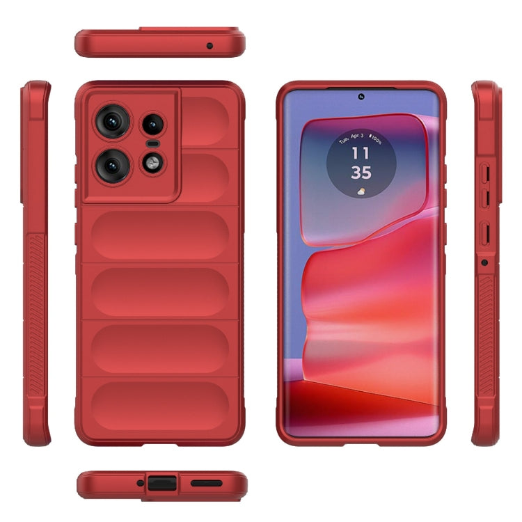 For Motorola Edge 50 Pro 5G Global Magic Shield TPU + Flannel Phone Case(Red) - Motorola Cases by PMC Jewellery | Online Shopping South Africa | PMC Jewellery | Buy Now Pay Later Mobicred