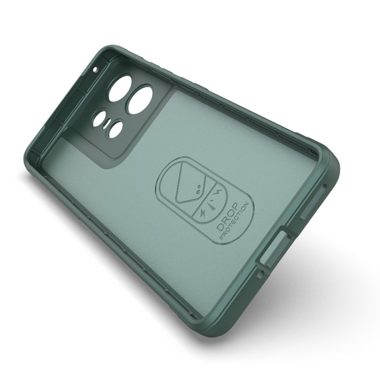 For Motorola Edge 50 Pro 5G Global Magic Shield TPU + Flannel Phone Case(Dark Green) - Motorola Cases by PMC Jewellery | Online Shopping South Africa | PMC Jewellery | Buy Now Pay Later Mobicred