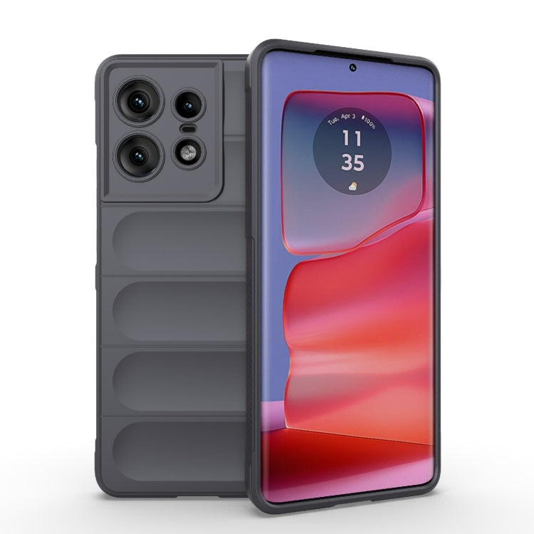 For Motorola Edge 50 Pro 5G Global Magic Shield TPU + Flannel Phone Case(Dark Grey) - Motorola Cases by PMC Jewellery | Online Shopping South Africa | PMC Jewellery | Buy Now Pay Later Mobicred