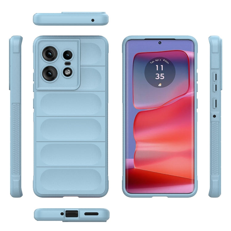 For Motorola Edge 50 Pro 5G Global Magic Shield TPU + Flannel Phone Case(Light Blue) - Motorola Cases by PMC Jewellery | Online Shopping South Africa | PMC Jewellery | Buy Now Pay Later Mobicred