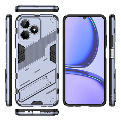 For Realme C53 4G Punk Armor 2 in 1 PC + TPU Phone Case with Holder(Grey) - Realme Cases by PMC Jewellery | Online Shopping South Africa | PMC Jewellery | Buy Now Pay Later Mobicred