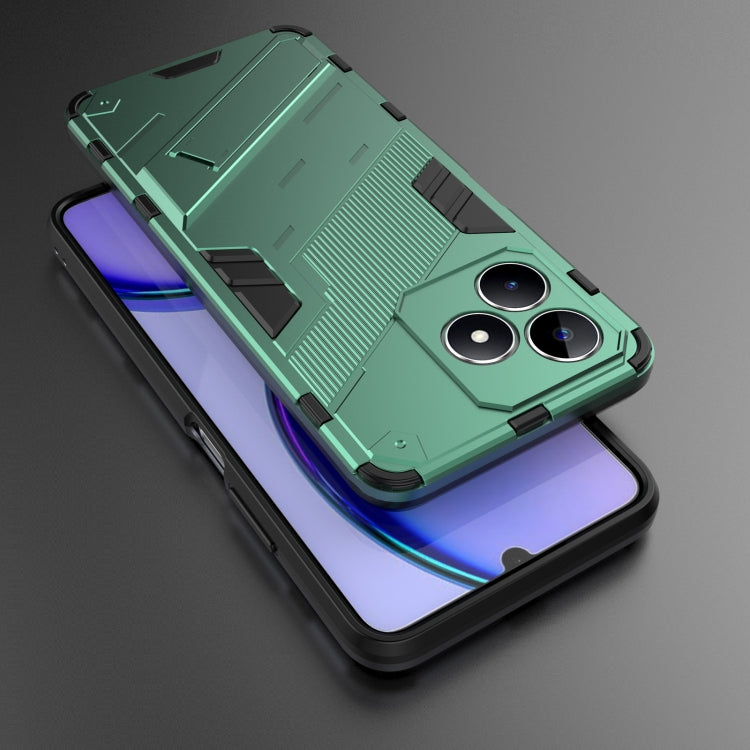 For Realme C53 4G Punk Armor 2 in 1 PC + TPU Phone Case with Holder(Green) - Realme Cases by PMC Jewellery | Online Shopping South Africa | PMC Jewellery | Buy Now Pay Later Mobicred