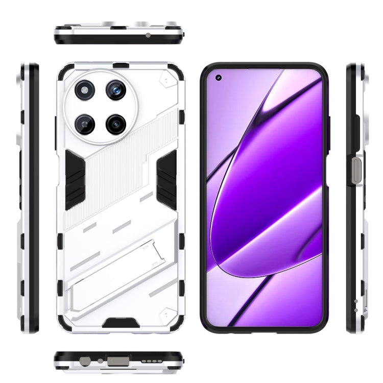 For Realme 11 4G Global Punk Armor 2 in 1 PC + TPU Phone Case with Holder(White) - Realme Cases by PMC Jewellery | Online Shopping South Africa | PMC Jewellery | Buy Now Pay Later Mobicred