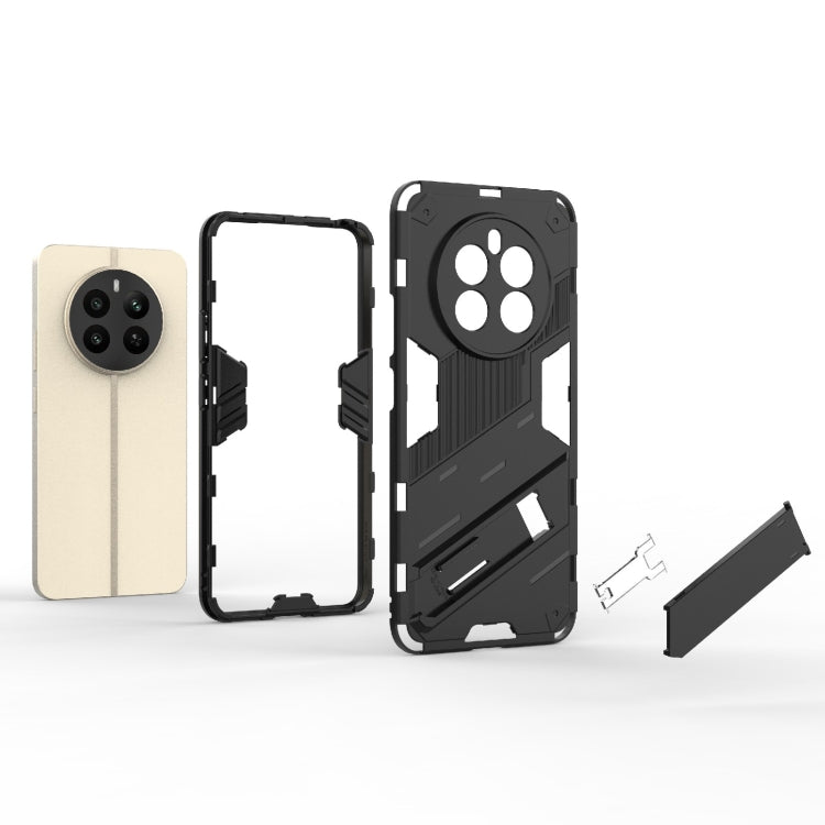 For Realme 12+ 5G Global Punk Armor 2 in 1 PC + TPU Phone Case with Holder(Light Red) - Realme Cases by PMC TechLife | Online Shopping South Africa | PMC TechLife | Buy Now Pay Later Mobicred