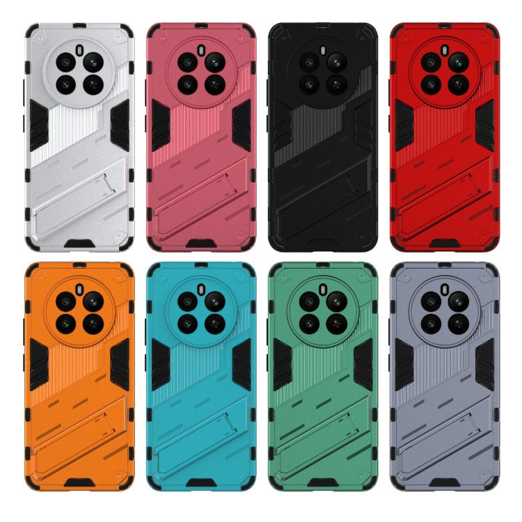 For Realme 12+ 5G Global Punk Armor 2 in 1 PC + TPU Phone Case with Holder(Light Red) - Realme Cases by PMC TechLife | Online Shopping South Africa | PMC TechLife | Buy Now Pay Later Mobicred