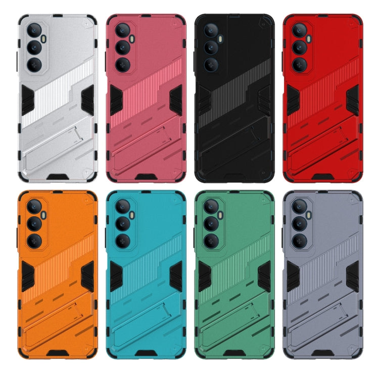 For Realme C65 4G Global Punk Armor 2 in 1 PC + TPU Phone Case with Holder(Red) - Realme Cases by PMC TechLife | Online Shopping South Africa | PMC TechLife | Buy Now Pay Later Mobicred